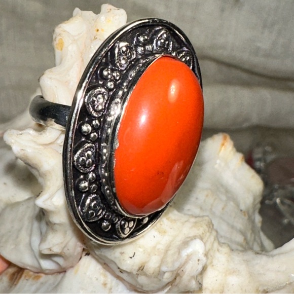 Sale* Carnelian vintage handcrafted ring - Picture 3 of 10